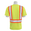 Erb Safety T-Shirt, Jersey Knit, Short Slv, Class 2, 9604SBC, Hi-Viz Lime/Blk, 3XL 63604